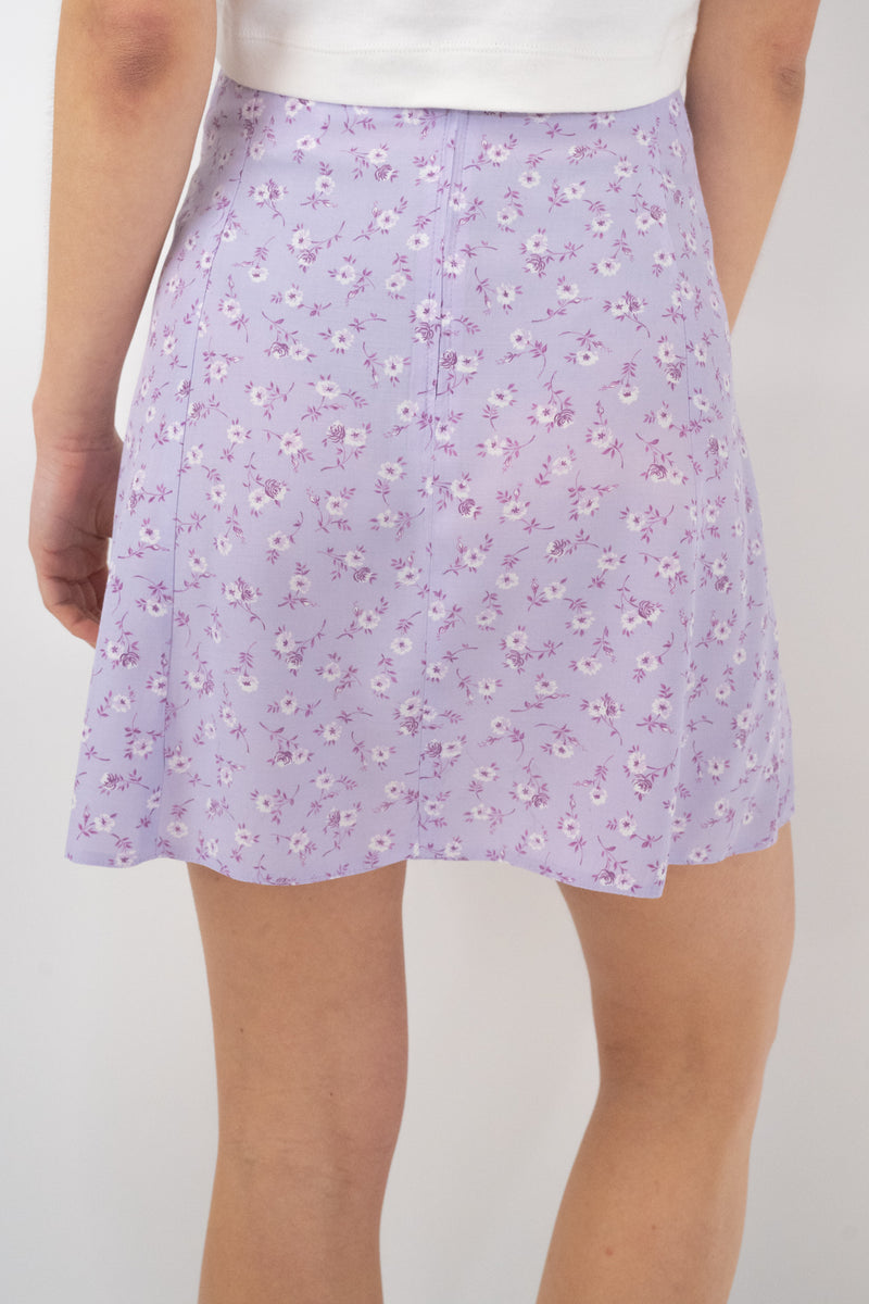 Purple Floral Skirt