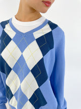 Argyle V-Neck Sweater