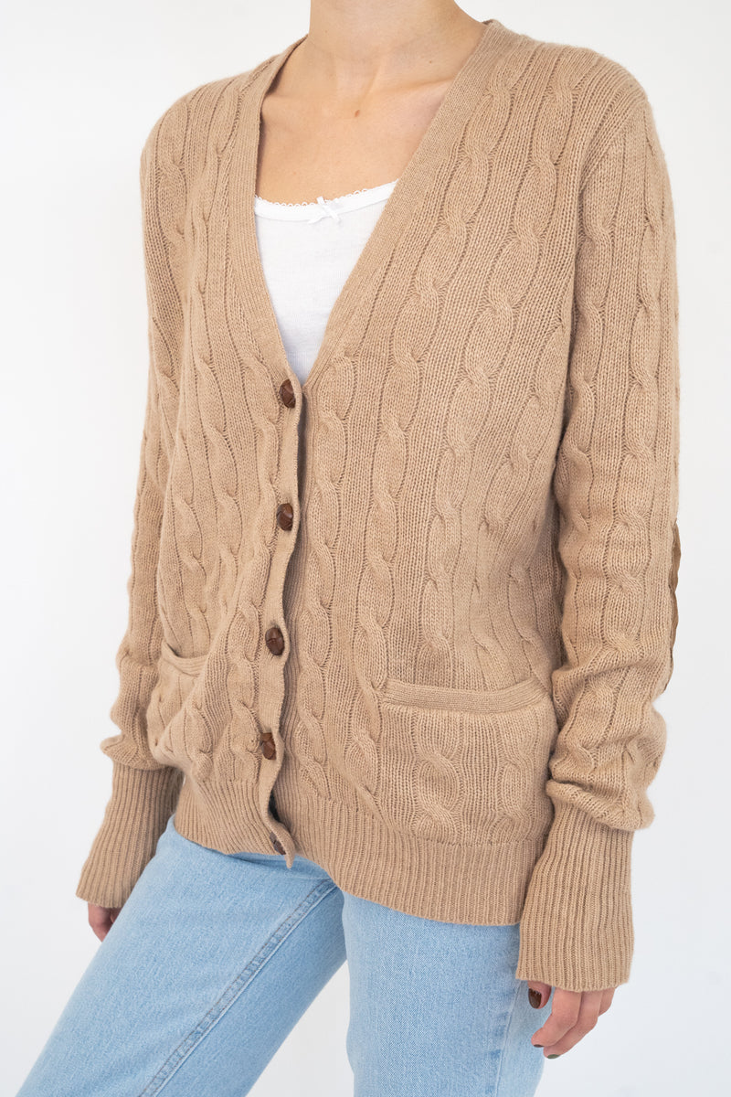 Beige Cable Cardigan