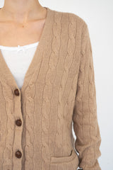 Beige Cable Cardigan