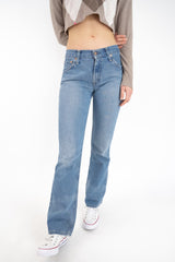 Low-rise Flared Blue Jeans