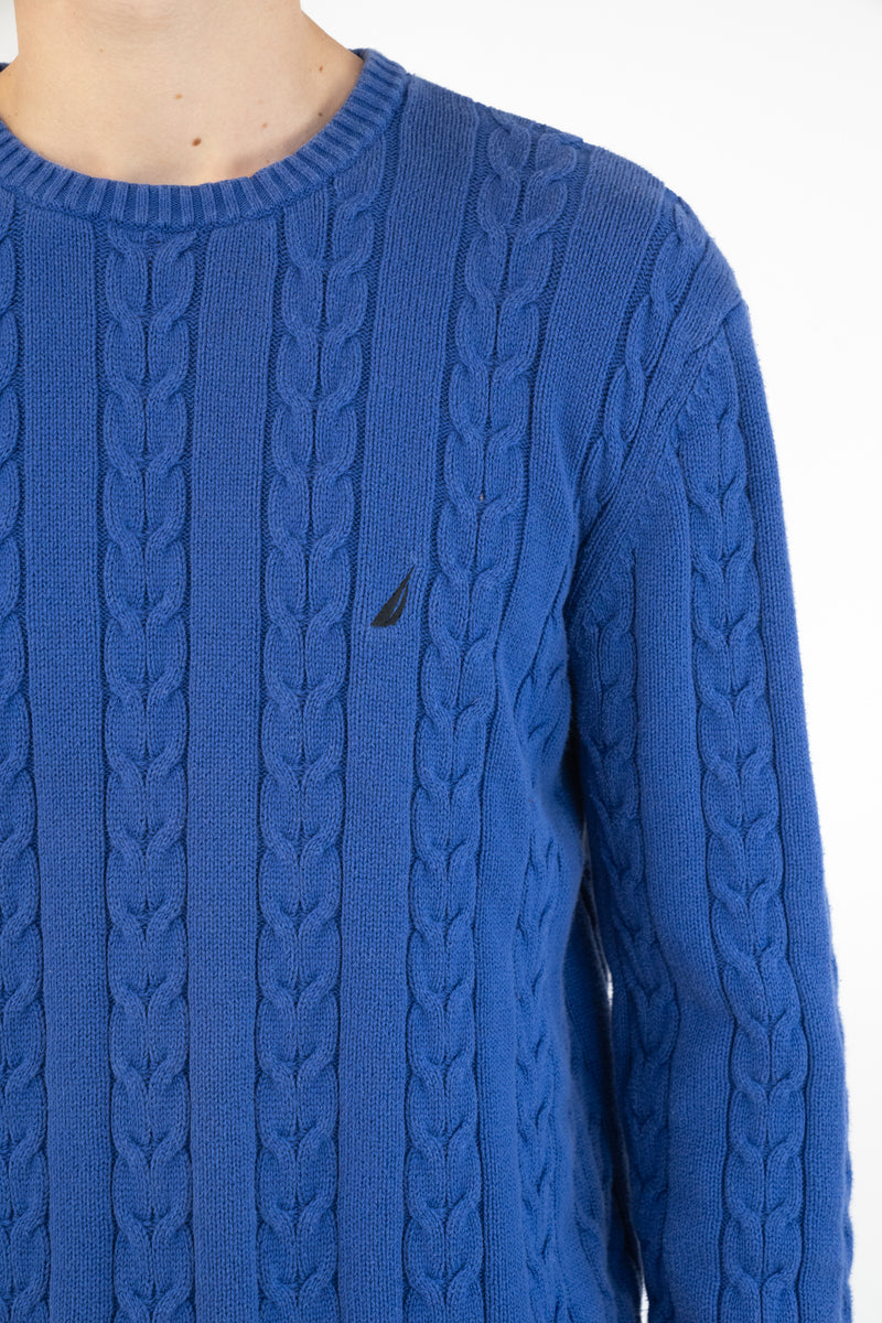 Blue Cable Sweater