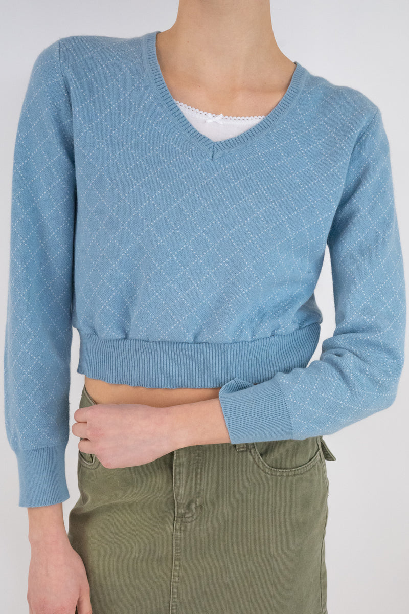 Blue Cropped Sweater