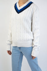White Cable Sweater