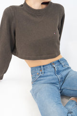 Knitted Cropped Round-Neck Sweaters