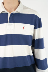 White Striped Rugby Polo