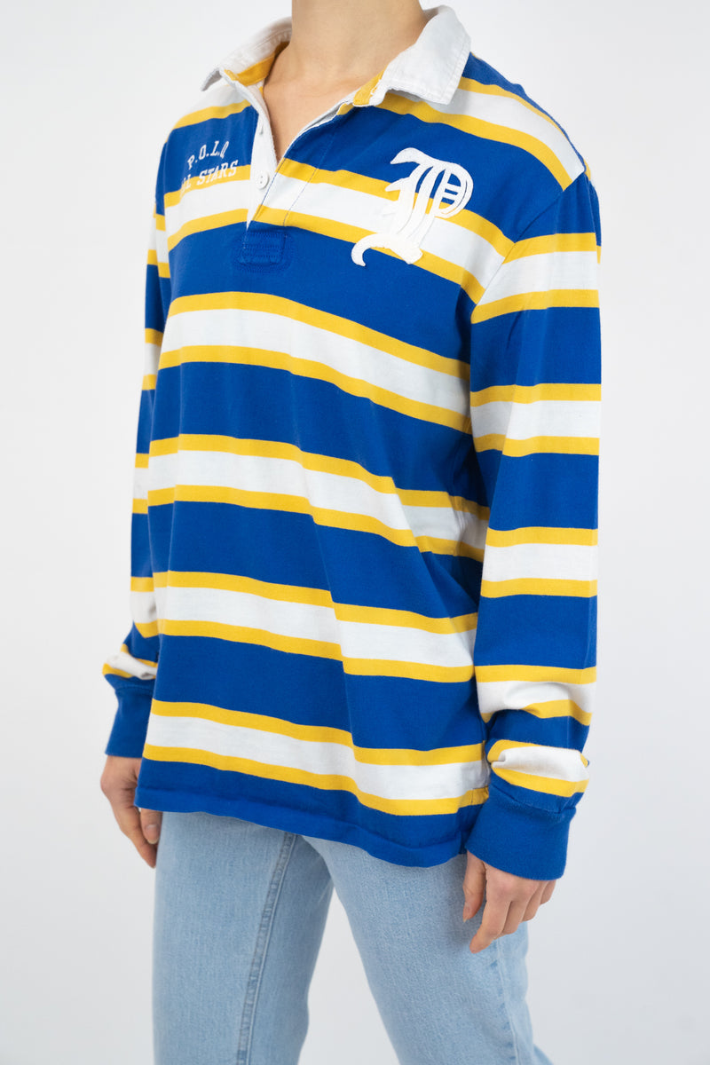 Blue Striped Rugby Polo