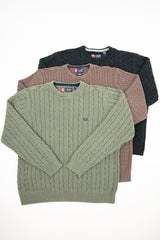 Cable Sweaters Round-Neck