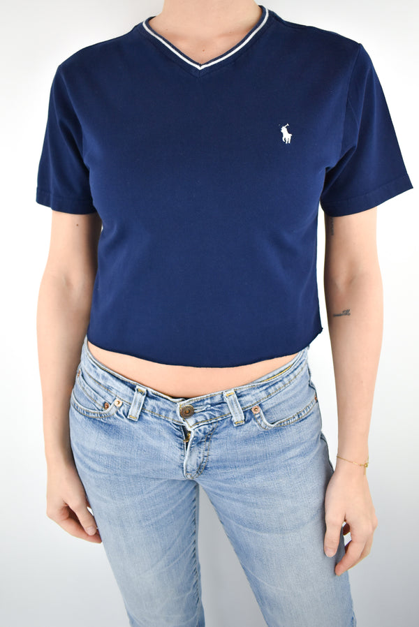 Navy Cropped T-Shirt
