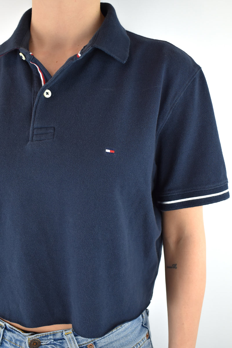 Navy Cropped Polo