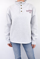 Harvard Grey Button Sweatshirt