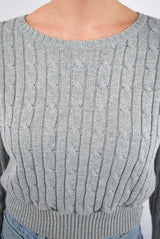 Grey Reworked Cable Sweater