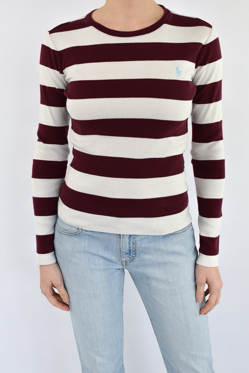 Burgundy Striped T-shirt