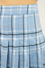 Light Blue Plaid Skirt