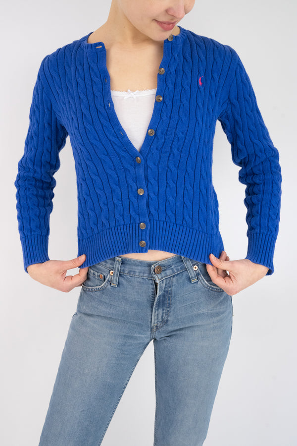 Round Neck Cable Cardigans