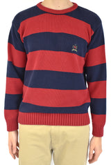Red Striped Cable Sweater