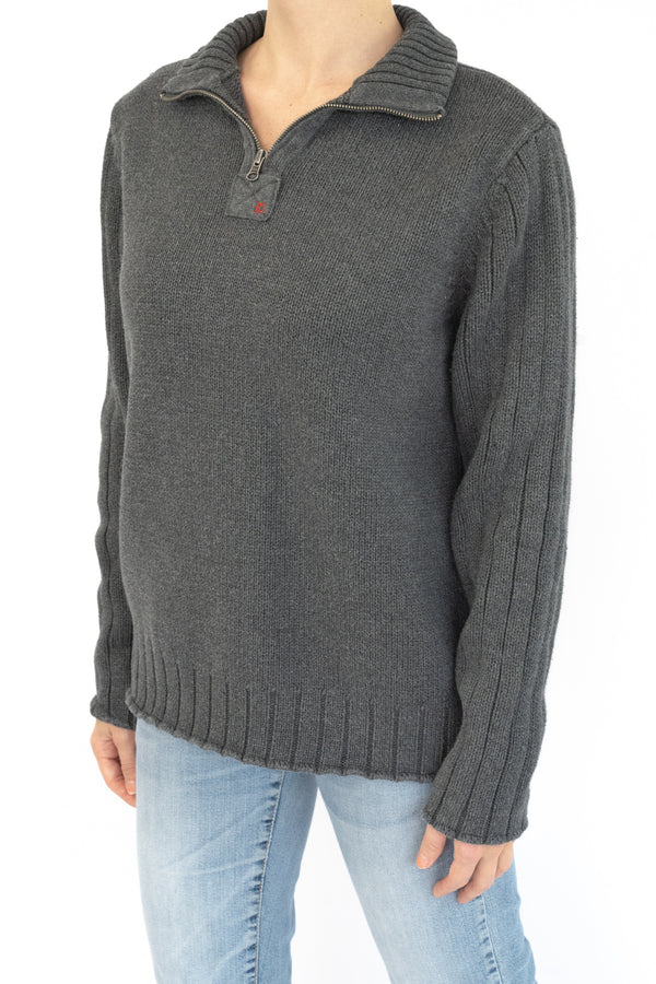 Grey Quarter Zip Sweater