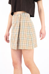 Beige Plaid Skirt