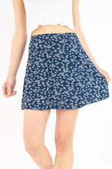 Navy Floral Skirt