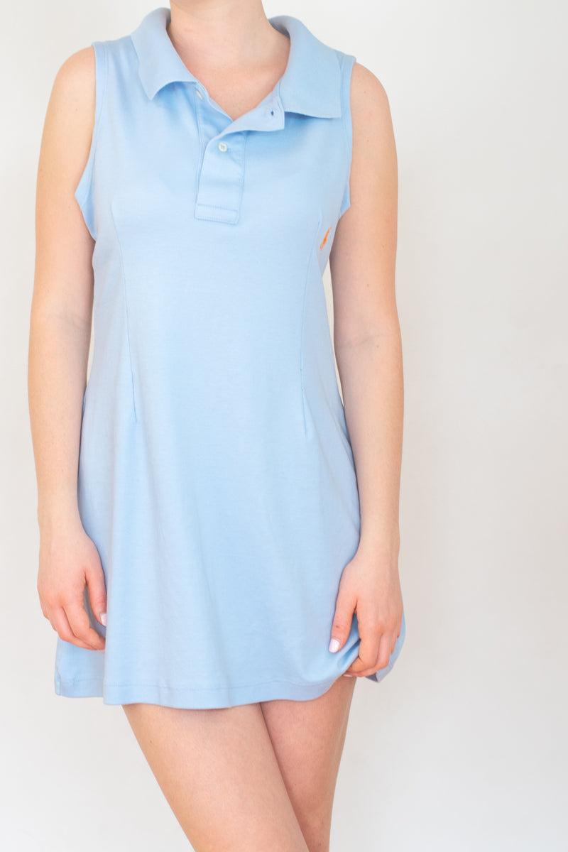 Blue Reworked Polo Dress