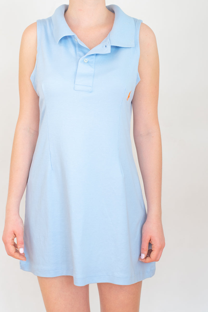 Blue Reworked Polo Dress