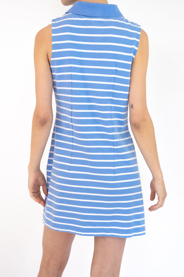 Blue Striped Reworked Polo Dress
