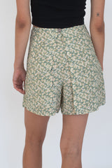 Green Floral Shorts