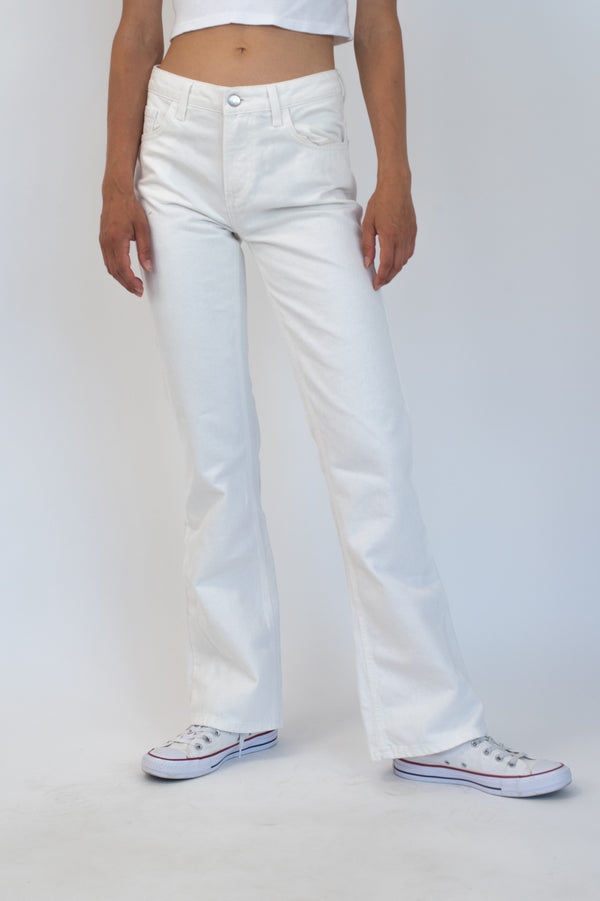 White Low-waist Flared Jeans