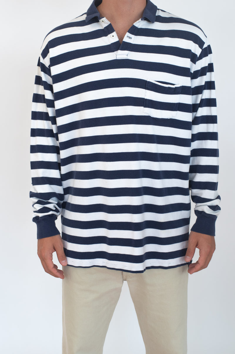 Striped Long Sleeved Polo