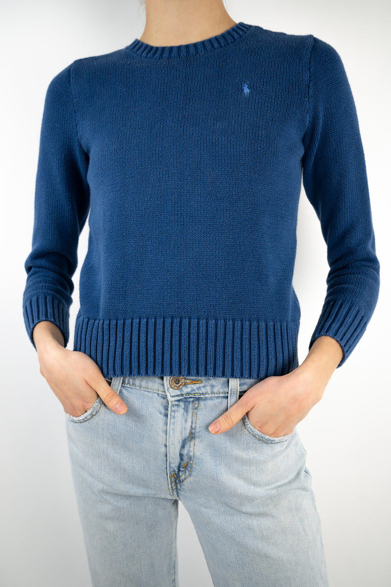 Blue Round Neck Sweater
