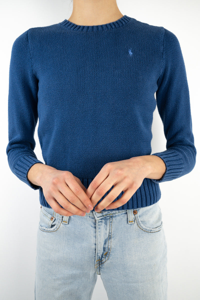 Blue Round Neck Sweater